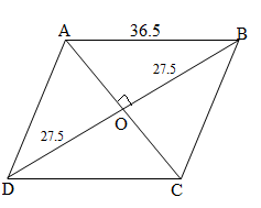 Perimeter of a rhombus is 146 cm and length of one of its diagonals is 48 cm. Find the length of its other diagonal.PNG
