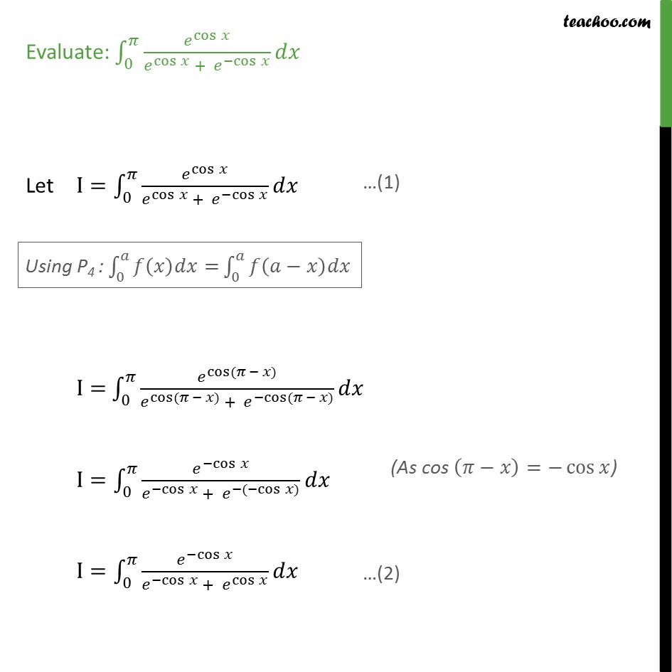Question 1352 integration (0 to pi) ecosx ecosx  e-cosx - 1.jpg