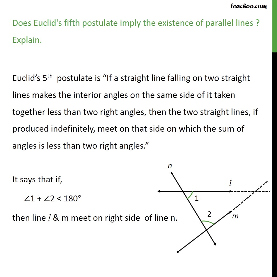 does Euclid's fifth postulate imply the existence of parallel lines explain 1.JPG